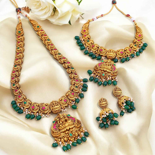 Multicolor Maishanli Bridal Temple Jewellery Set- New Arrival