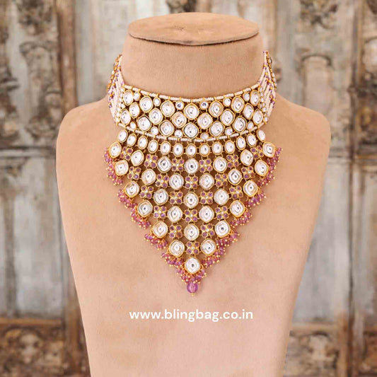 Purple Urmisha Kundan Jewellery Set