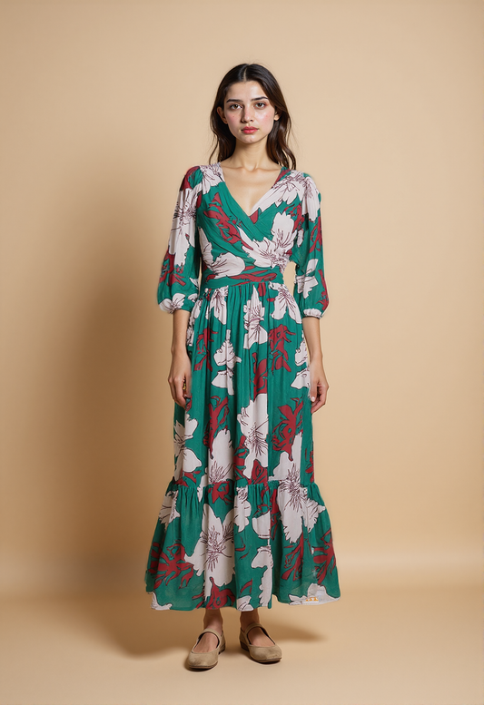 Emerald Ember Maxi Dress