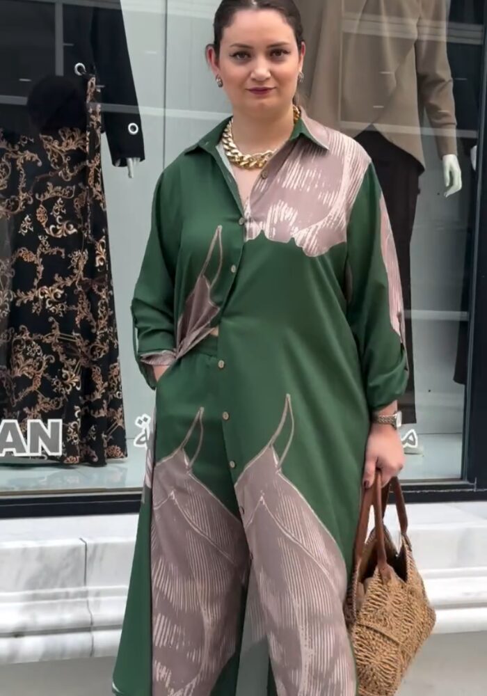 Digital Leaf Charm Premium Co Ord Set