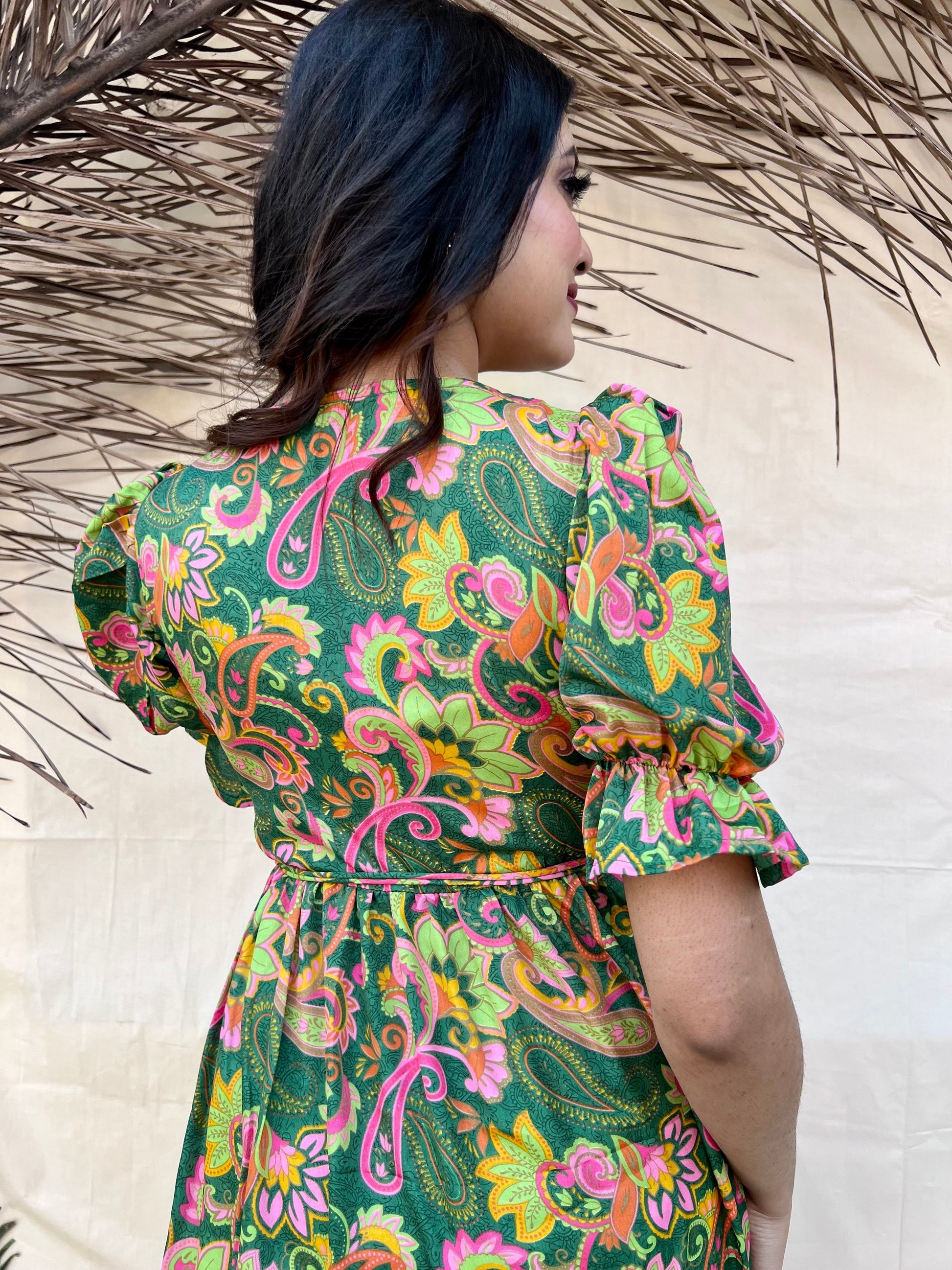 Dark Green Boho Maxi Dress