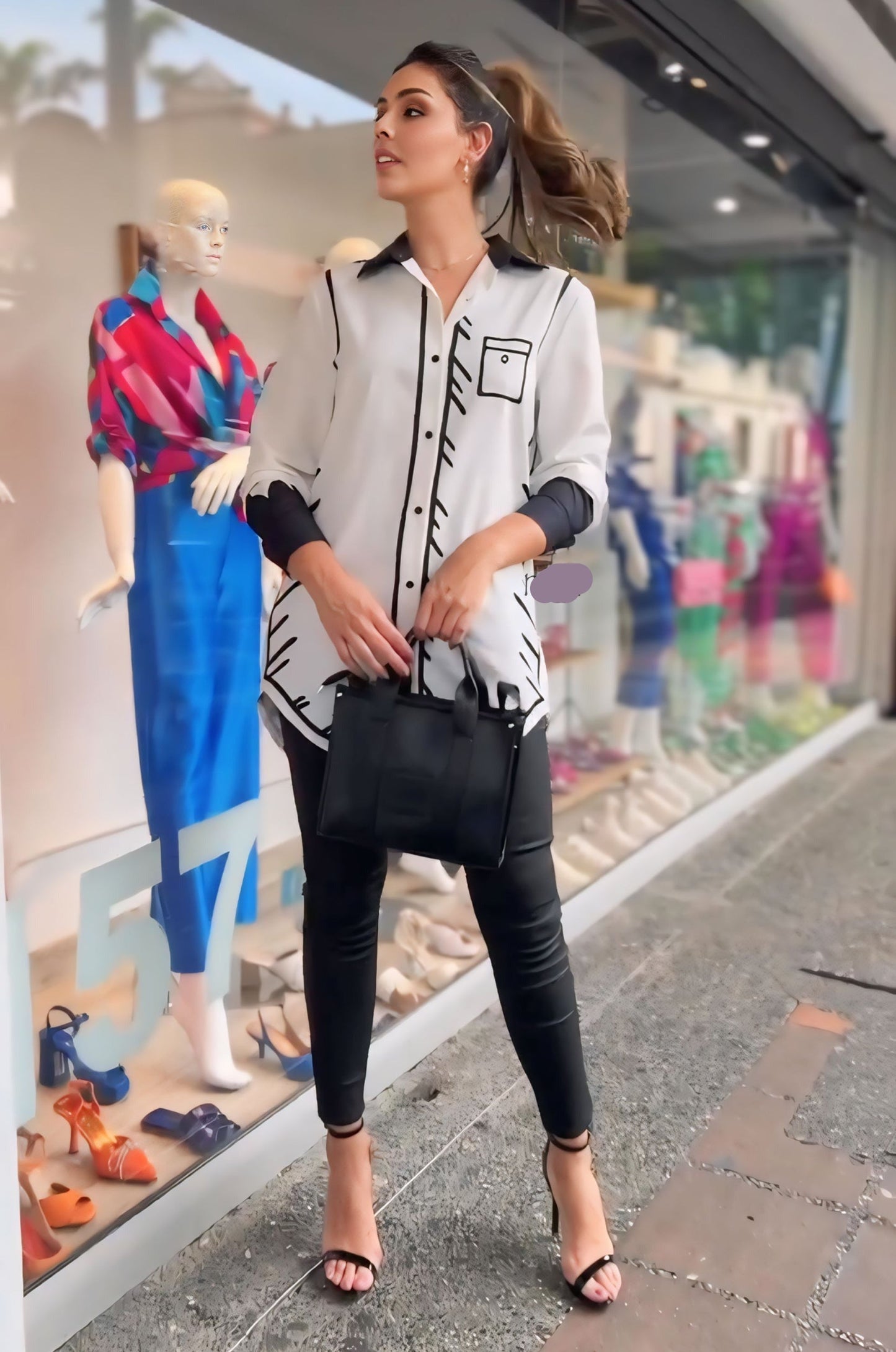 Chic Style White Printed Shirt