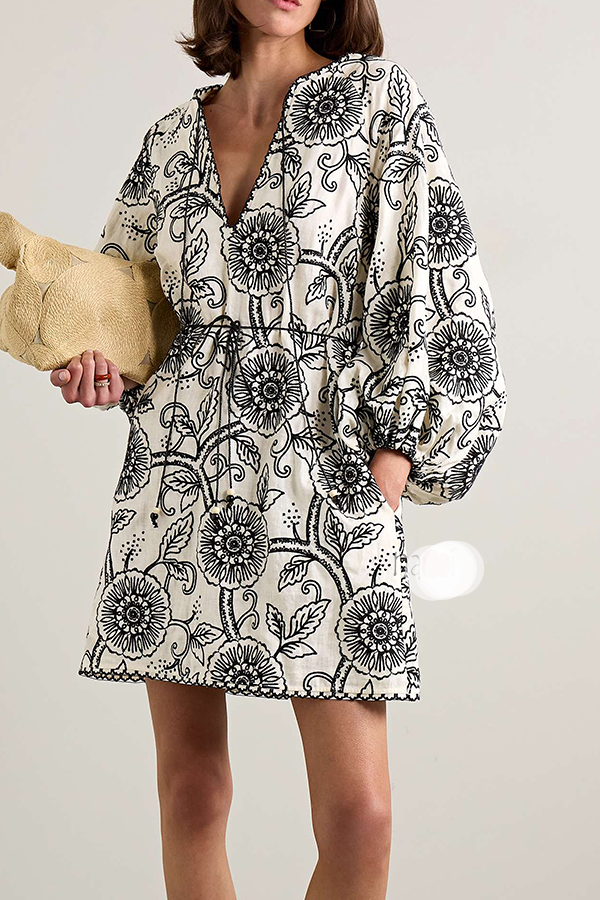 Sketch Effect Bold Chic Shirt Dress