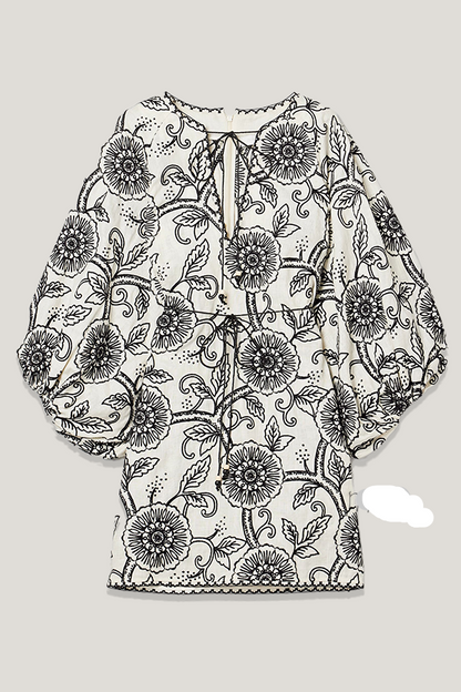 Sketch Effect Bold Chic Shirt Dress