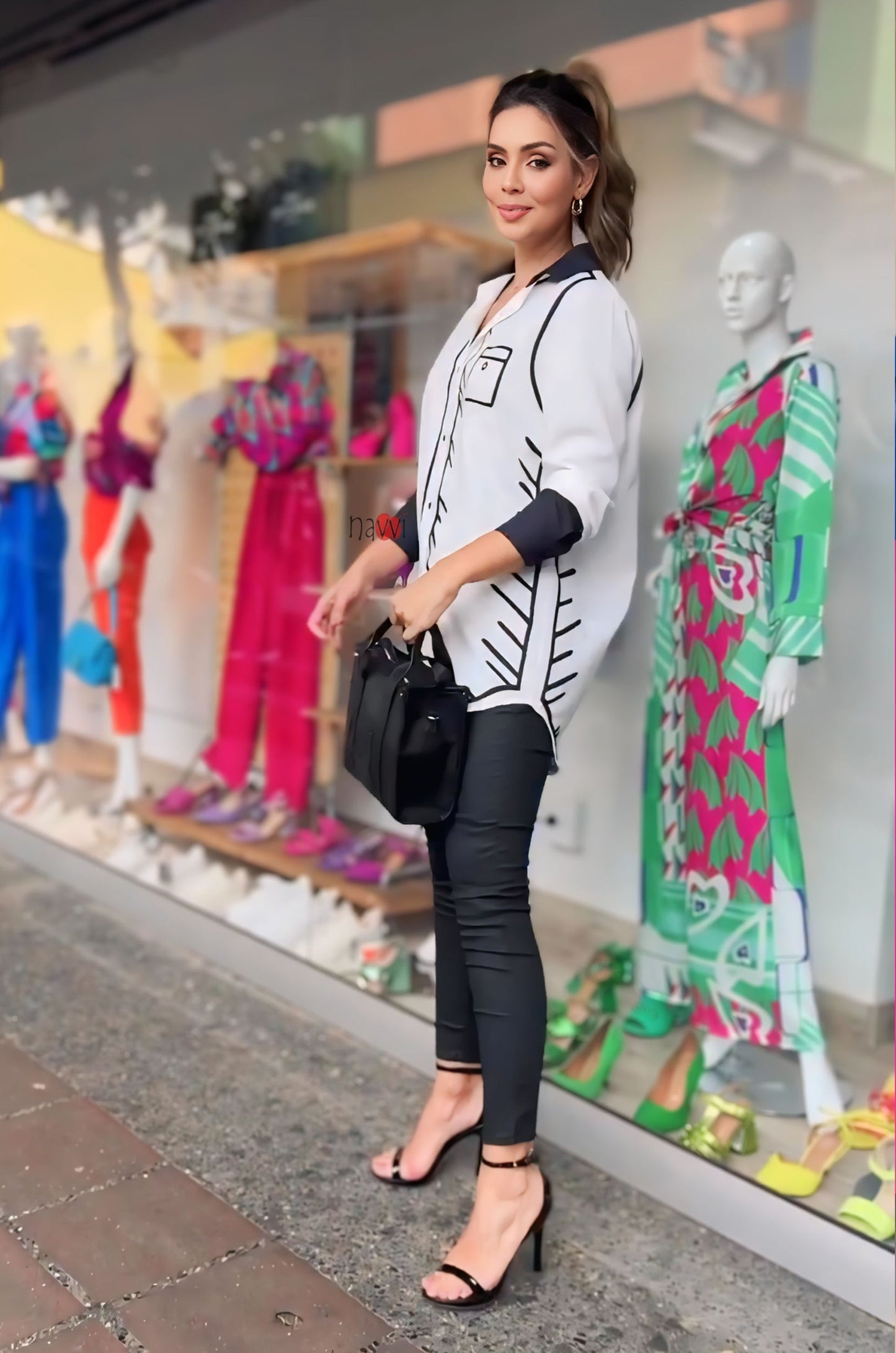 Chic Style White Printed Shirt