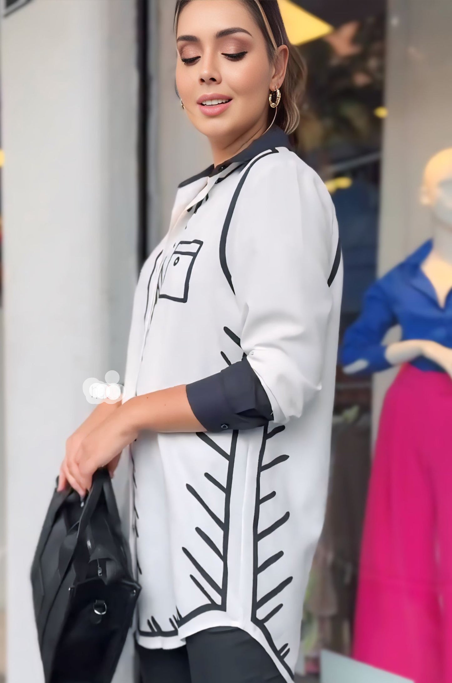 Chic Style White Printed Shirt