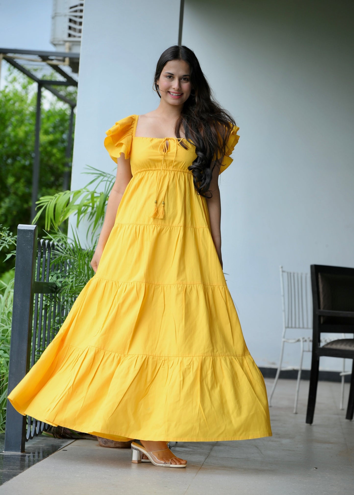 Yellow Cotton Maxi Dress