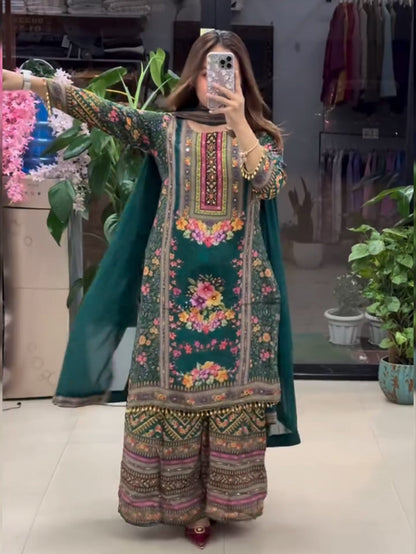 Aapsee  Pakistani Heavy Fancy Plazzo Pair With Dupatta  Set