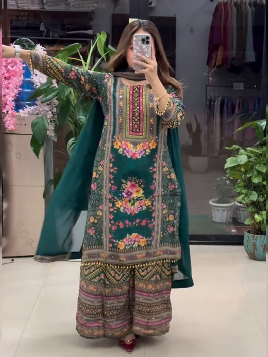 Aapsee  Pakistani Heavy Fancy Plazzo Pair With Dupatta  Set