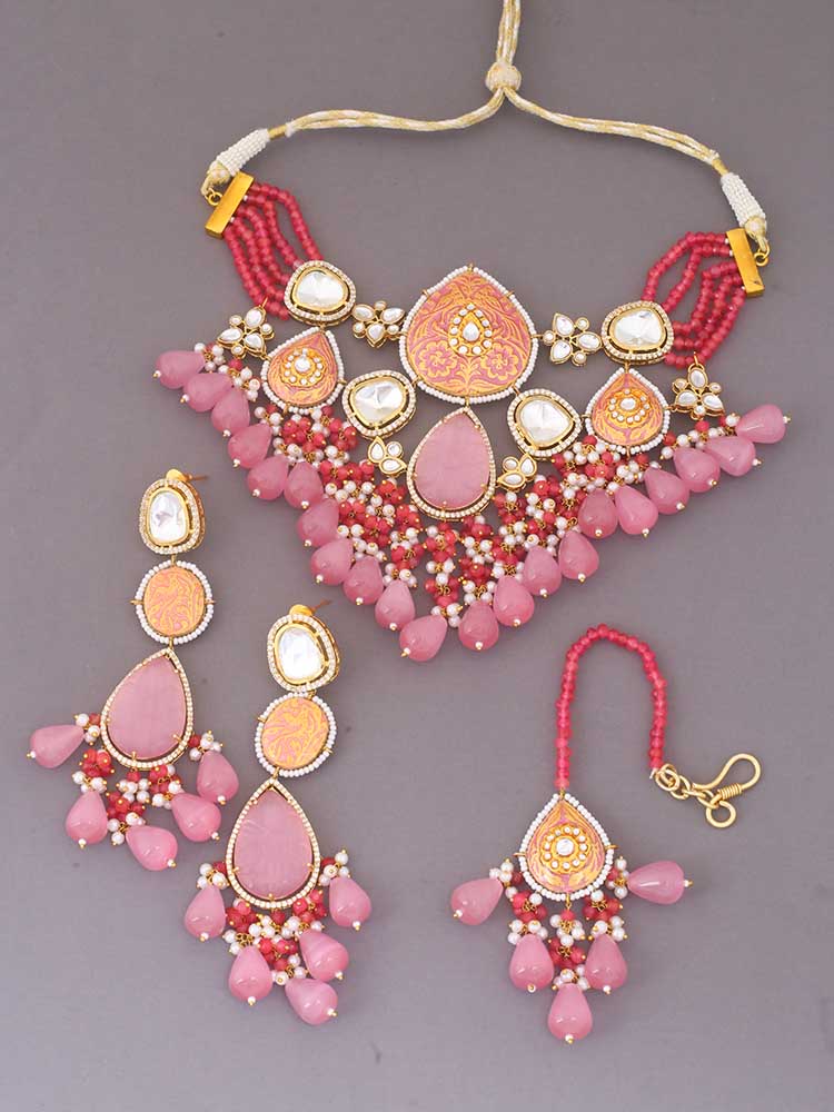 Coral Krutika Kundan Jewellery Set - EOSS
