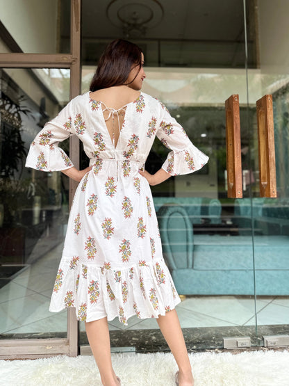 Breezy White Cotton  Dress