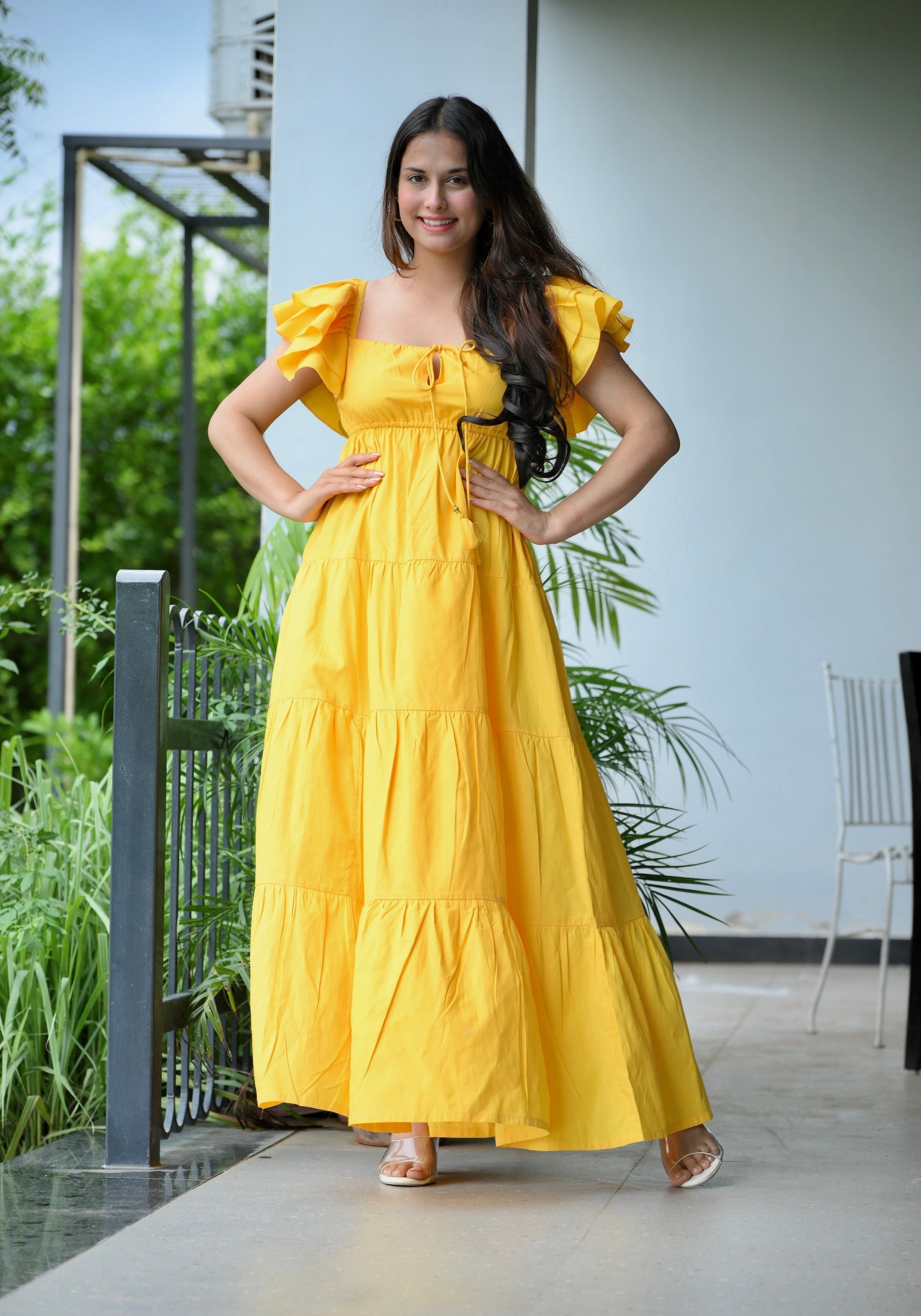 Yellow Cotton Maxi Dress