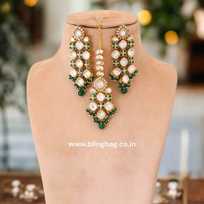 Emerald Urmisha Kundan Jewellery Set