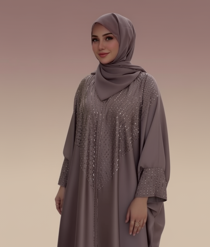 The Brown Flowing  Abaya