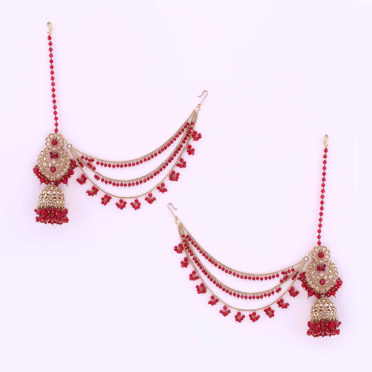 Maroon Shubani Bridal Jewellery Set