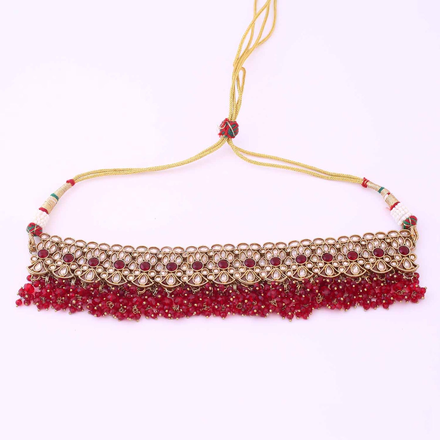 Maroon Shubani Bridal Jewellery Set
