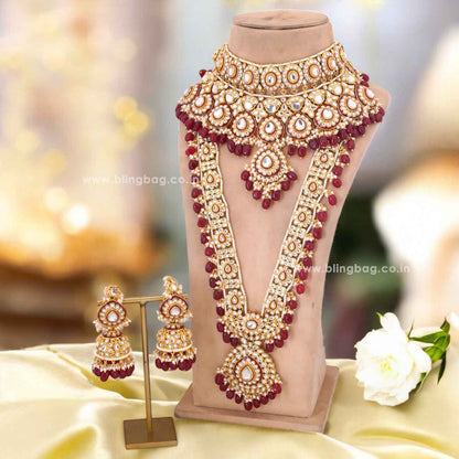 Maroon Suhani Bridal Jewellery Set