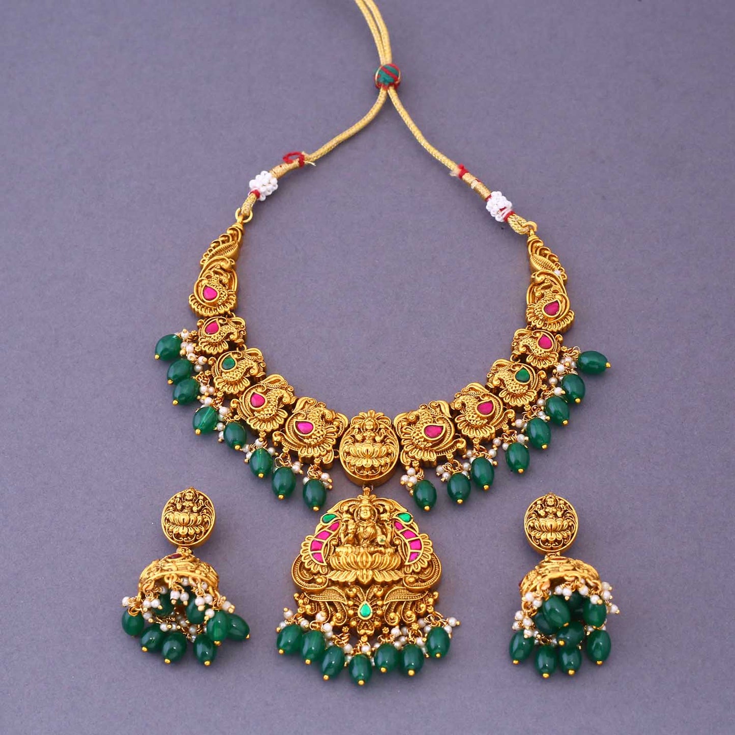 Multicolor Maishanli Bridal Temple Jewellery Set- New Arrival
