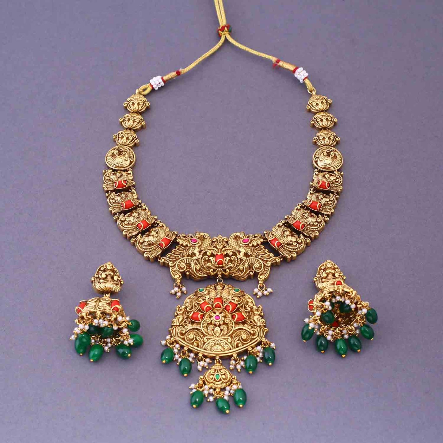 Multicolor Shaviyan Bridal Temple Jewellery Set- New Arrival