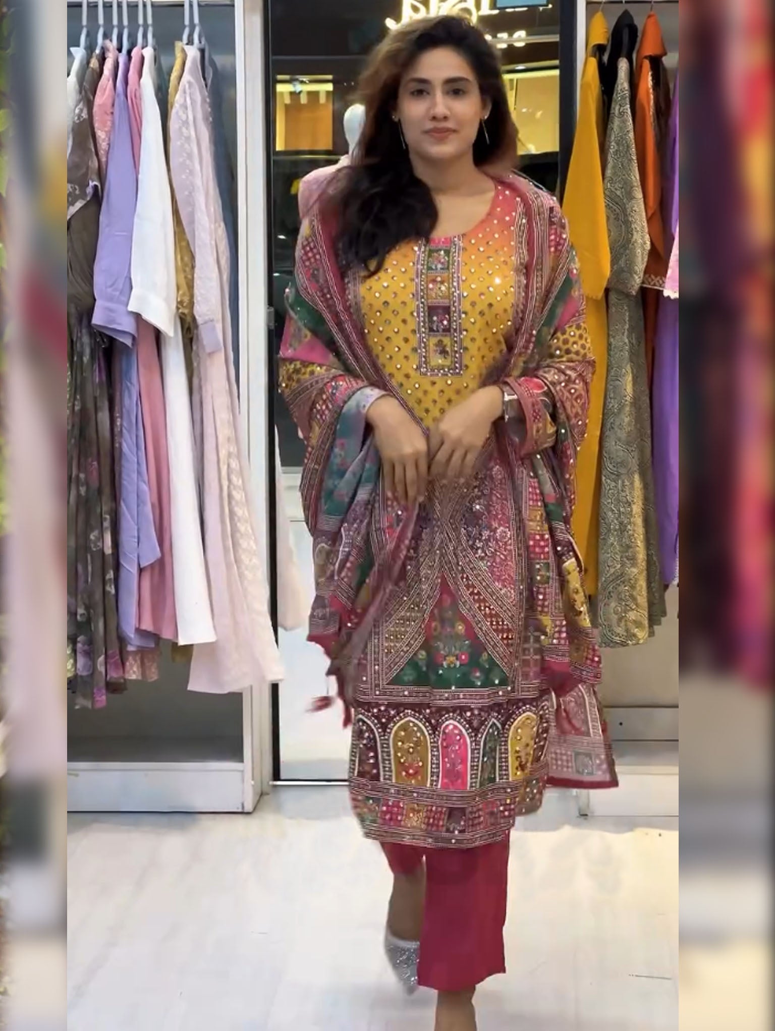 Nazama-Heavy Fancy Pair With Dupatta Set