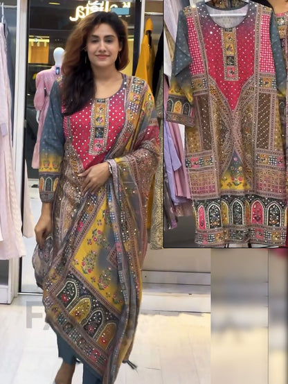 Nazama-Heavy Fancy Pair With Dupatta Set