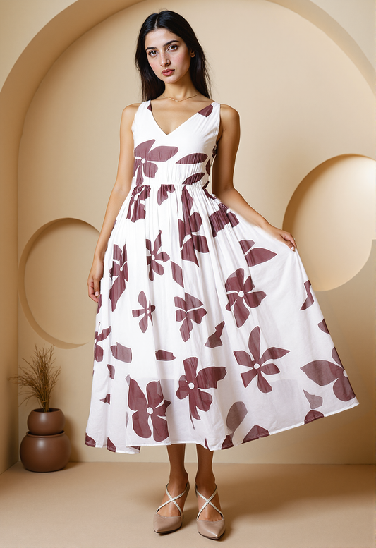 Cocoa Bloom Maxi Dress