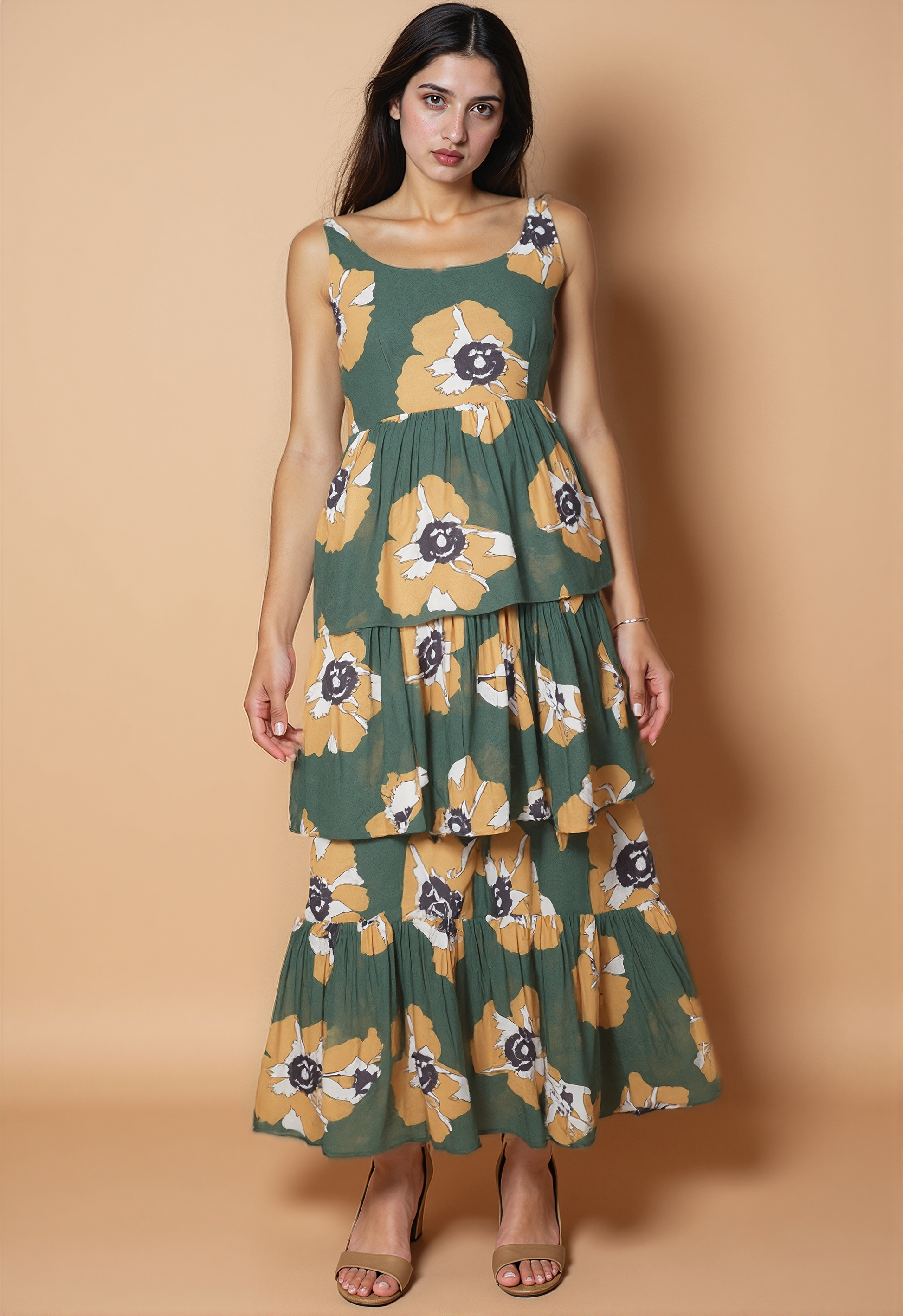 Olive Glow Maxi Dress