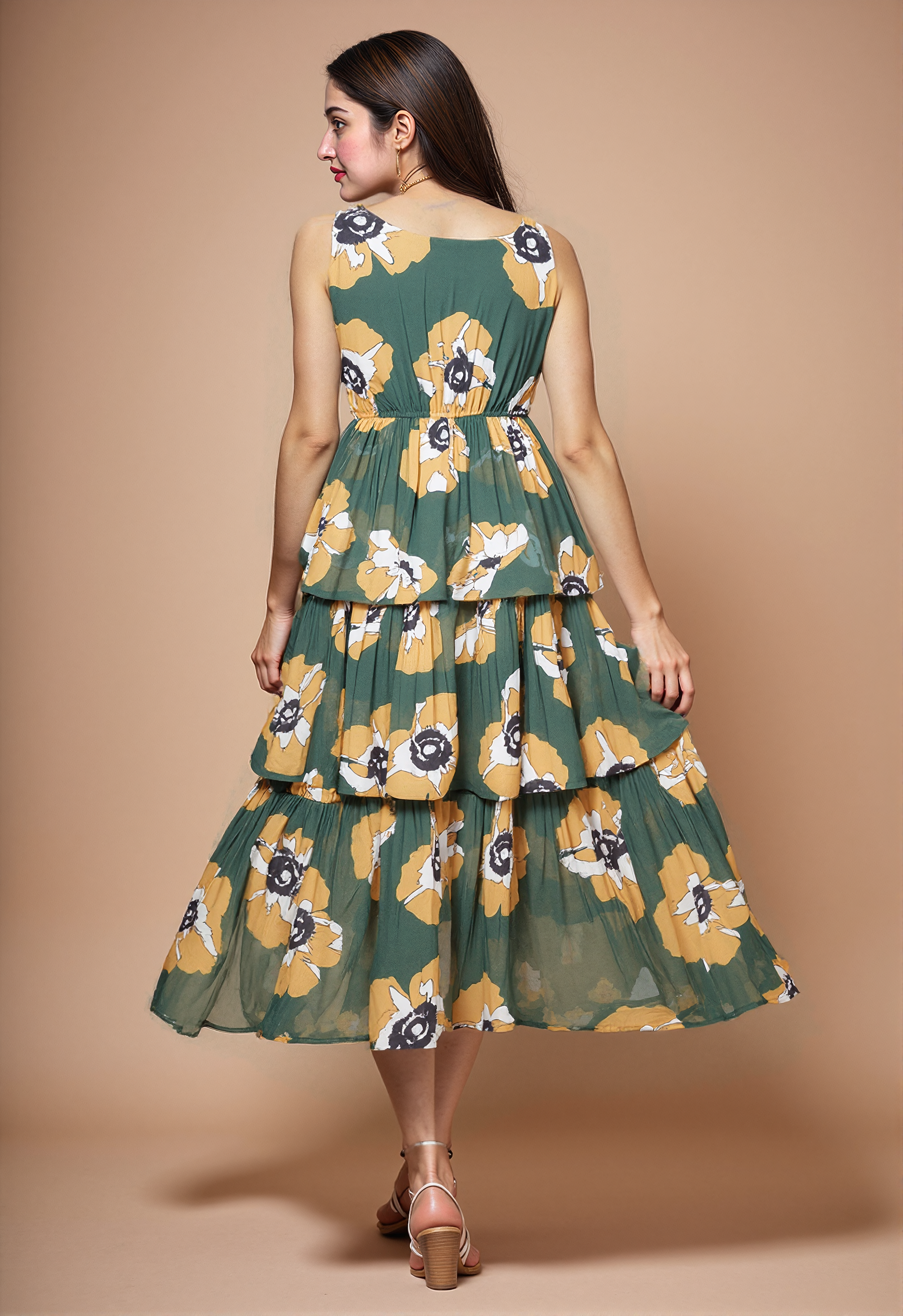 Olive Glow Maxi Dress