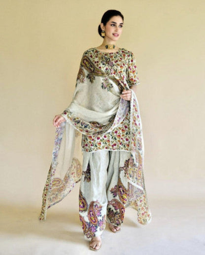 Satin Organza Designer Suit