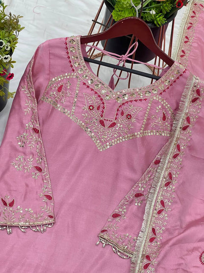 Stunning Heavy Pink Color Sharara Suit