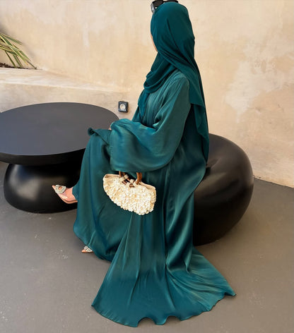 Emerald Shimmer Veil Abaya