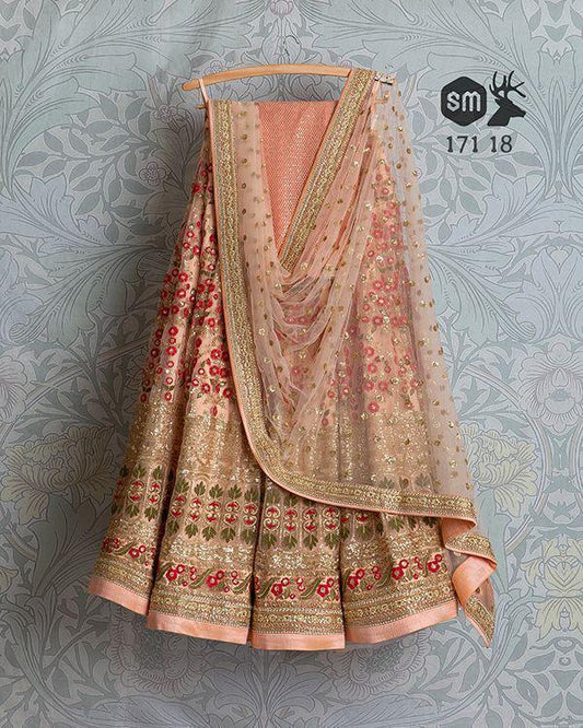 Peach Pleasurable Lehnga Choli With Dupatta